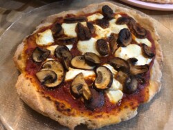 Let all ingredients thaw to room temperature. Brush the crust rim generously with olive oil, top with your choice of red sauce and fresh sliced mozzarella cheese. Saute mushrooms with a bit of olive oil and add to crust before baking